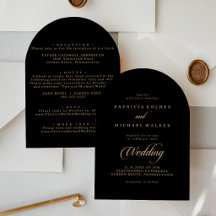 Clássico Casamento Frente e Verso Preto e Dourado