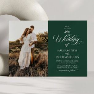 Convites Clássico Casamento Imagem Minimalista Roteiro Eleg