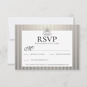 Convites Clássico Champanhe Bege Pérola Marfim RSVP de Casa