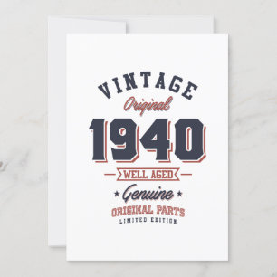 Convites Clássico de 1940 Nascido em 1940 Presente de Anive