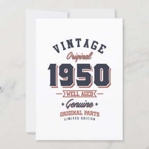 Convites Clássico de 1950 Nascido em 1950 Presente de Anive