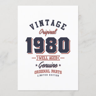 Convites Clássico de 1980 Nascido em 1980 Presente de Anive
