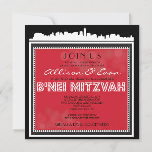CONVITES CLÁSSICO DE BROADWAY - B'NEI MITZVAH