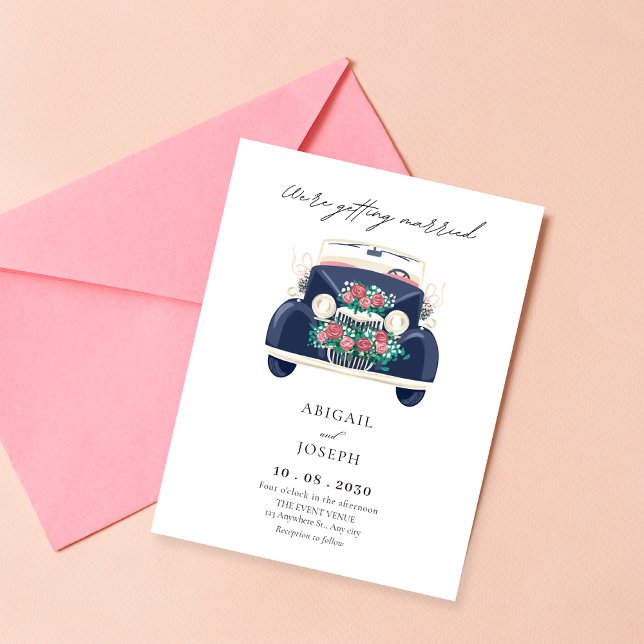 Convites Clássico de Carro de Casamento (Criador carregado)