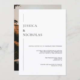 Convites Clássico de Casamento de Fotos do Script Elegante