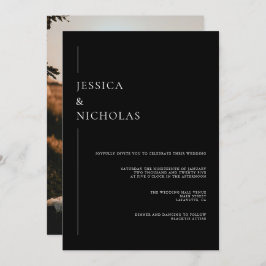 Convites Clássico de Casamento de Fotos do Script Elegante