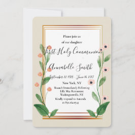 Convites Clássico e Elegante sofisticado Primeiro Sagrado C