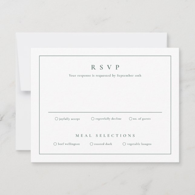 Convites Clássico Elegante Simples Limpo Casamento  (Frente)