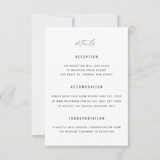 Convites Clássico Elegante White Enclosure Card (Frente)