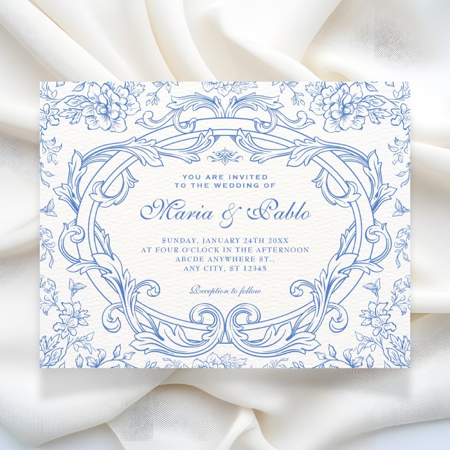 Convites Clássico floral vintage casamento  (Criador carregado)