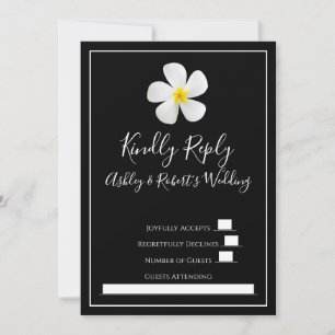 Convites Clássico Formal Moderno, Branco sobre RSVP de Casa