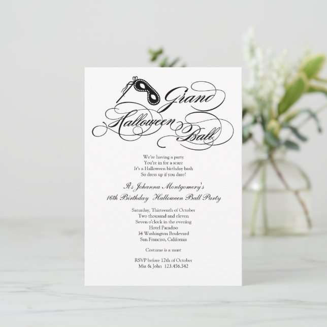 Convites Clássico, Grande Feira de Bola de Halloween Regênc (Em pé/Frente)