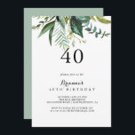Convites Clássico Greenery Tropical aniversário de 40 anos<br><div class="desc">Este convite de festas aniversário de 40 anos tropical verde clássico é perfeito para uma festa de aniversário moderna. A design apresenta predominantemente folhas tropicais verdes com flores bem arrumadas.</div>