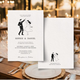 Convites Clássico Linha Desenhada à Mão Minimalista Elegant