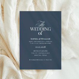 Convites Clássico Luxo | Casamento Azul-Marinho Elegante