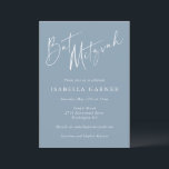 Convites Clássico Mínimo Dusty Blue Modern Bat Mitzvah<br><div class="desc">Convite de Bat Mitzvah Moderno Clássico Mínimo Personalizado Dusty Azul</div>