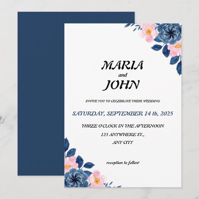 Convites Clássico Mínimo Romântico Chinês Único Elegante (Frente/Verso)