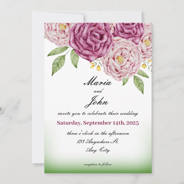 Convites Clássico Mínimo Romântico Chinês Único Elegante (Frente)