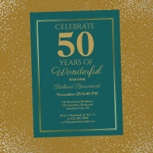 Clássico Moderno Aniversário de 50 anos Teal Doura