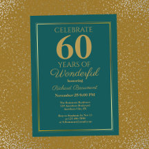 Clássico Moderno Aniversário de 60 anos Teal Doura