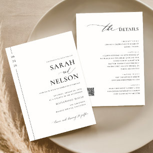 Convites Clássico Moderno Elegante Tudo em Um Casamento de 