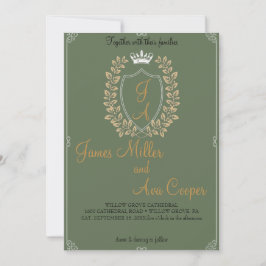 Convites Clássico Monograma Clássico Convocação De Casament