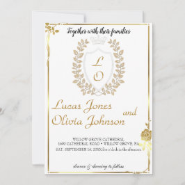 Convites Clássico Monograma Clássico Convocação De Casament