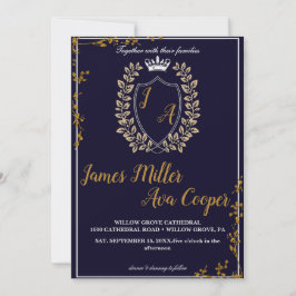 Convites Clássico Monograma Clássico Convocação De Casament