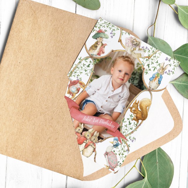 Convites Clássico Peter, o Rabbit Beatrix Foto de Aniversár (Criador carregado)