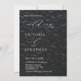 Convites Clássico Preto e Branco Foto de Casamento Elegante