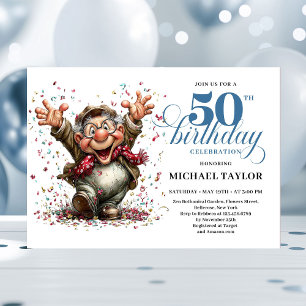 Convites Clássico Quirky Homem Aniversário de 50 anos Humor
