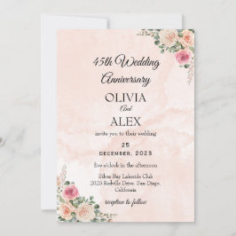 Convites Clássico Rosa Creme Floral Casamento Aniversário