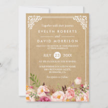 Clássico Rustic Floral Frame Kraft | Casamento for