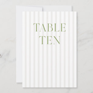 Convites Clássico Sage Green & Beige Wedding 10 Table Numbe