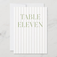 Clássico Sage Green & Beige Wedding 11 Table Numbe
