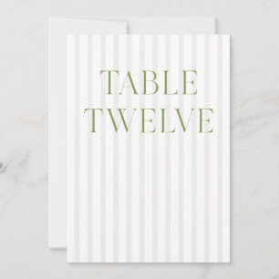 Convites Clássico Sage Green & Beige Wedding 12 Table Numbe