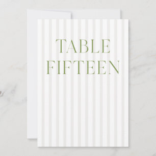 Convites Clássico Sage Green & Beige Wedding 15 Table Numbe