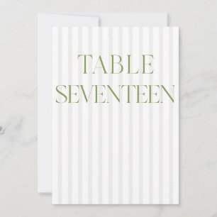 Convites Clássico Sage Green & Beige Wedding 17 Table Numbe