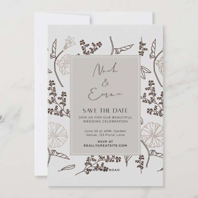 Convites Clássico Salvar a Data (Frente)