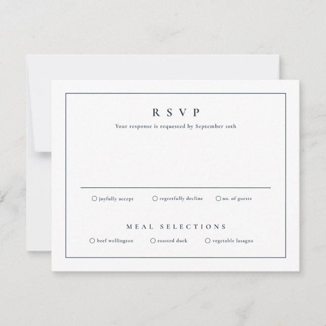Convites Clássico Simples Limpo Casamento Elegante (Frente)