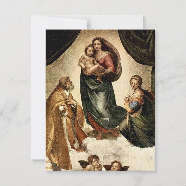 Convites Clássico "Sistine Madonna" (cerca de 1513) de Rafa (Frente)