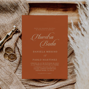 Convites Clássico Terracotta Nuestra Boda Casamento