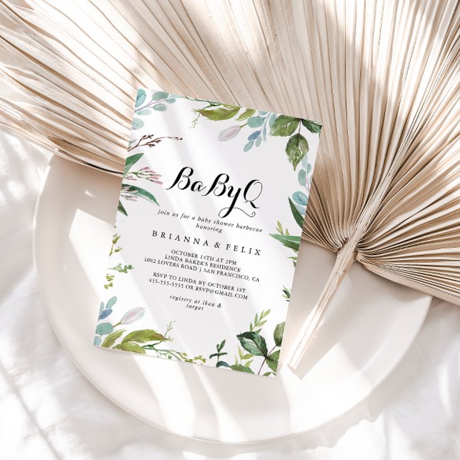 Convites Clássico Verde BebêQ Barbecue Chá de fraldas (Criador carregado)