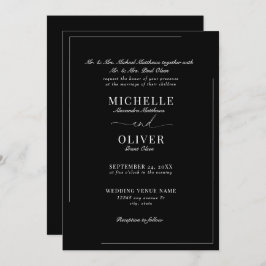 Convites Clássicos de Casamento Moderno da Caligra