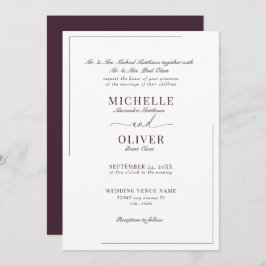 Convites Clássicos de Casamento Moderno da Caligra