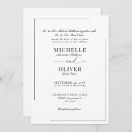 Convites Clássicos de Casamento Moderno da Caligra