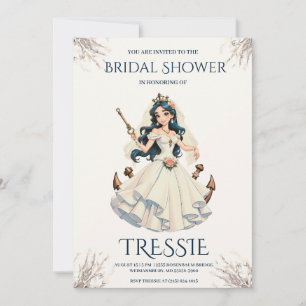 convites clássicos de chá de casamento náutico ânc