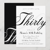 Convites Classy aniversário de 30 anos