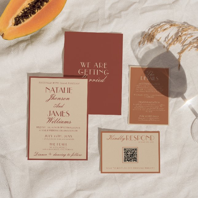 Convites Classy Auburn Copper Old Money Fancy Wedding (Criador carregado)