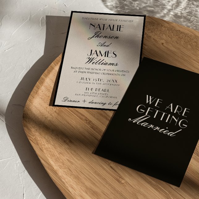 Convites Classy Black White Old Money Luxury Fancy Wedding (Criador carregado)